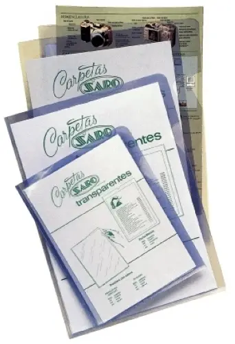DOSS.ANG.RECT.SARO PVC 280µ A4 TRA P/50
