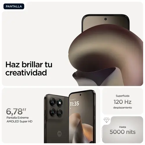moto g77 17,3 cm (6.8") Ranura híbrida Dual SIM Android 16.0 5G USB Tipo C 8 GB 512 GB 5200 mAh Negro - Imagen 8