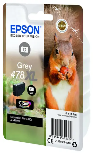 Squirrel Singlepack Grey 478XL Claria Photo HD Ink - Imagen 4