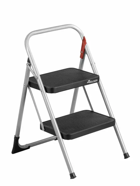M10 UNE Escalera plegable Negro, Gris