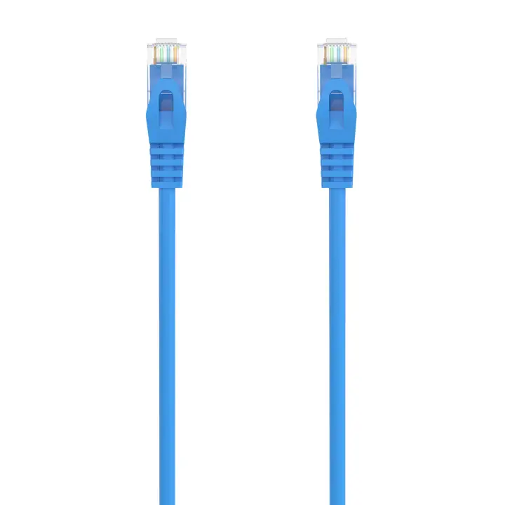 Cable de Red Latiguillo RJ45 LSZH Cat.6A 500 Mhz UTP AWG24, Azul, 0.5M
