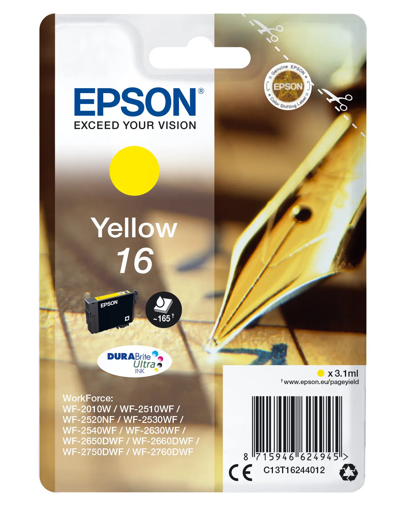 Pen and crossword Singlepack Yellow 16 DURABrite Ultra Ink