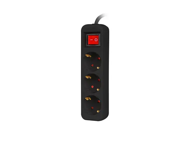 PS1-03F-0150-BK base múltiple 1,5 m 3 salidas AC Interior Negro