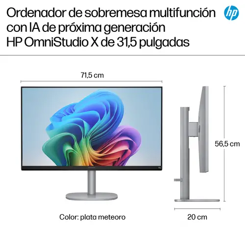OmniStudio X All-in-One Desktop Next Gen AI 32-c1009ns PC Copilot+ PC Intel Core Ultra 7 258V 80 cm (31.5") 3840 x 2160 Pixeles PC todo en uno 32 GB LPDDR5x-SDRAM Windows 11 Home Wi-Fi 7 (802.11be) Plata - Imagen 6