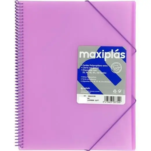 GRAFOPLÁS CARPETA CON FUNDAS MAXIPLÁS ESPIRAL A4 30 FUNDAS C/SO..