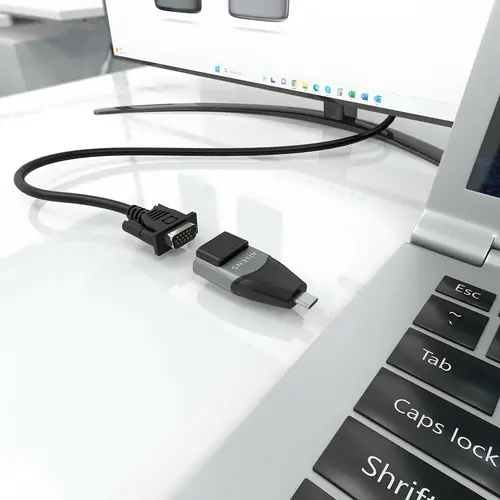 Adaptador Conversor Aluminio USB-C a VGA, USB-C/M-HDB15/H, Gris - Imagen 4