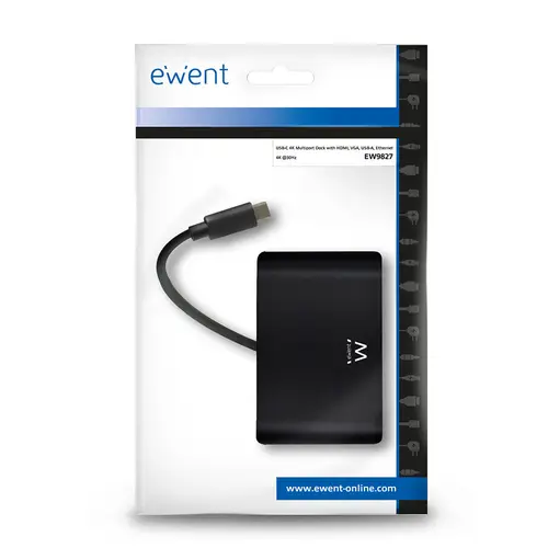 EW9827 base para portátil y replicador de puertos USB 3.2 Gen 1 (3.1 Gen 1) Type-C Negro - Imagen 4
