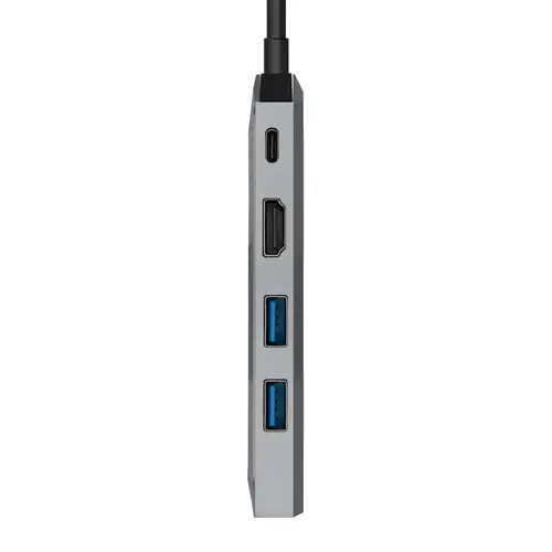 USB-C dock 5 en 1, USB-C a 1xHDMI, 1xRJ45, 2xUSB, 1xPD, Gris, 15 cm - Imagen 3