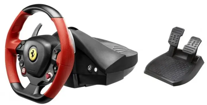 Ferrari 458 Spider Negro, Rojo Volante + Pedales Xbox One
