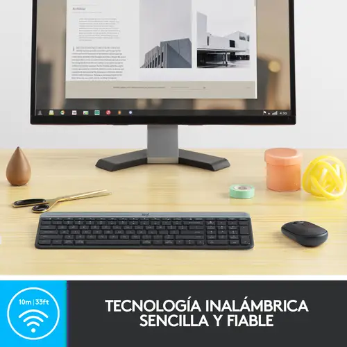 920-009198 teclado Ratón incluido Universal RF inalámbrico QWERTY Español Grafito - Imagen 10