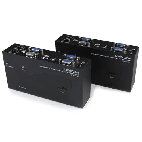 Extensor de Consola KVM por Cat 5 Ethernet (200m) con USB y Vídeo VGA Doble - Imagen 1