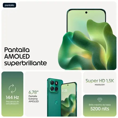 edge 70 fusion 17,2 cm (6.78") SIM doble Android 16.0 5G USB Tipo C 8 GB 256 GB 5200 mAh Verde - Imagen 7