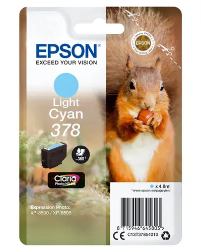 Squirrel Singlepack Light Cyan 378 Claria Photo HD Ink - Imagen 1