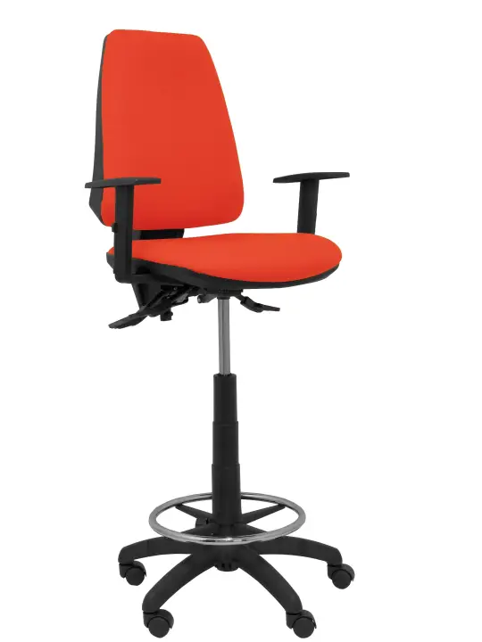 Taburete Elche S bali naranja oscuro brazos regulables