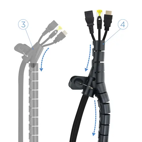 Organizador de cables flexible 25 mm 1.0m, negro - Imagen 4