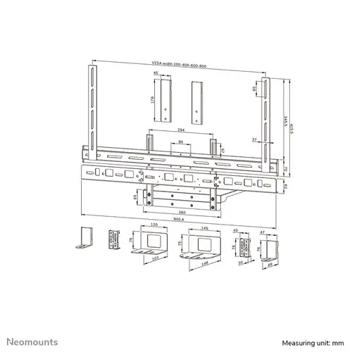 AV60-500BL Kit compuesto por barra de videoconferencia y soporte para ordenador portátil 43-110" - VESA - máx 8 kg - universal - Imagen 19