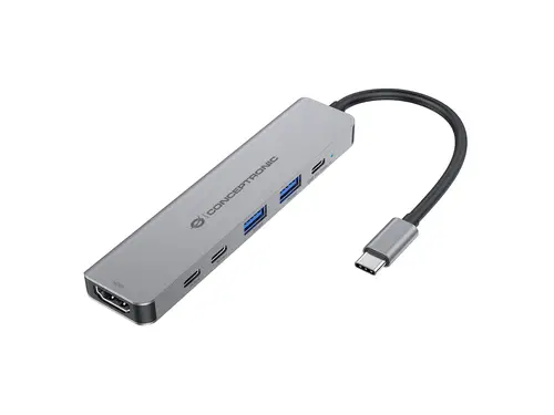 DONN33G base para portátil y replicador de puertos Alámbrico USB 3.2 Gen 1 (3.1 Gen 1) Type-C Plata - Imagen 1
