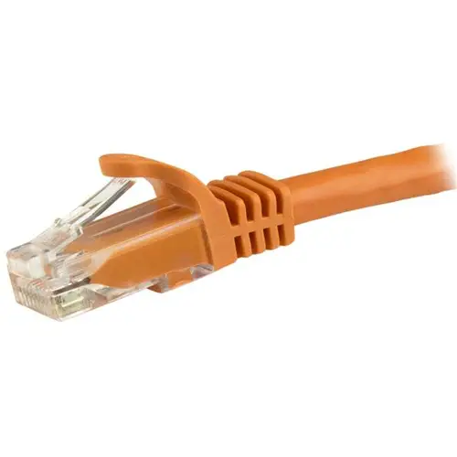 Cable de 1,5m Cat6 Ethernet de Red Naranja - RJ45 sin Enganches - 24AWG - Imagen 2