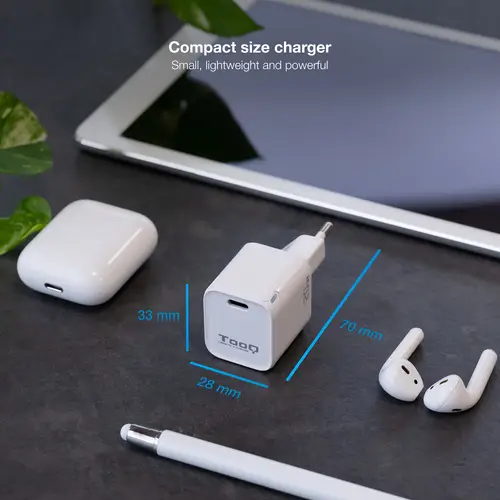 Cargador de Pared USB-C PD20W, Blanco - Imagen 3