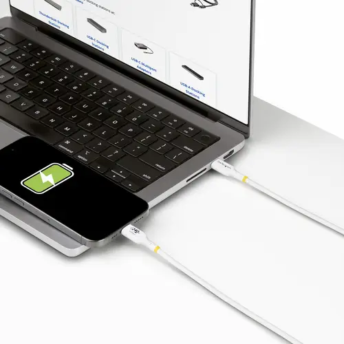 Cable de Carga para Portátil USB-C de 4m - Cable USB Tipo C USB 2.0 para Portátil - Blanco - Cable con Certificación USB-IF - PD 240W EPR - Recubrimiento de TPE - M/M - Imagen 7