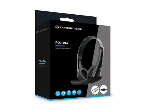 POLONA06B3T auricular y casco Auriculares Alámbrico Diadema Llamadas/Música Negro - Imagen 7
