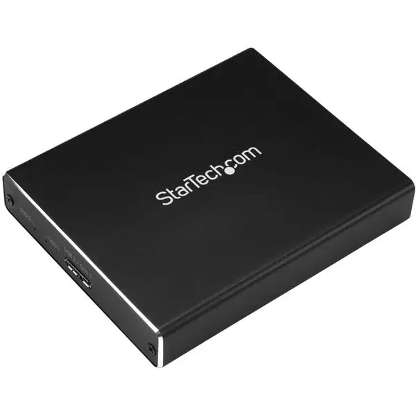 Caja de Dos Bahías M.2 NGFF - USB 3.1 (10Gbps) - RAID - Caja Externa USB-C y USB-A de Aluminio