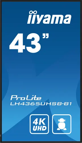 LH4365UHSB-B1 pantalla de señalización Diseño de quiosco 108 cm (42.5") LED Wifi 800 cd / m² 4K Ultra HD Negro Procesador incorporado Android 11 24/7 - Imagen 3