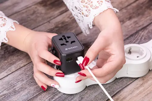 49544 adaptador de enchufe eléctrico Universal Negro - Imagen 19