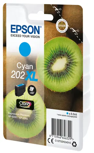 Kiwi Singlepack Cyan 202XL Claria Premium Ink - Imagen 1
