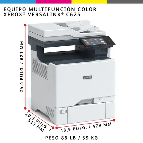 VersaLink C625 A4 50 ppm Copia/impresión/escaneado/fax a doble cara PS3 PCL5e/6 2 bandejas 650 hojas - Imagen 23