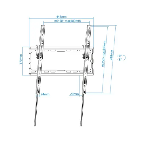 LP1071T-B soporte para TV 177,8 cm (70") Negro - Imagen 3
