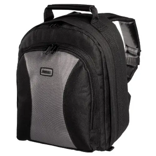Mochila para cámara de fotos, con bolsillos, asa de transporte, separadores interiores, color negro - Imagen 1