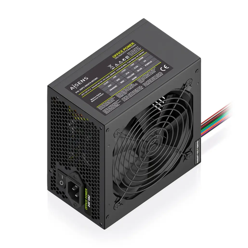 Fuente Alimentacion ATX 500W OEM, Negra