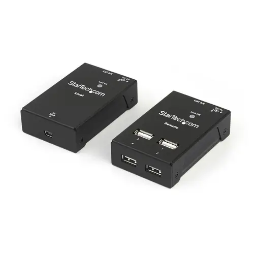 Extensor Alargador USB 2.0 de 4 Puertos por Cable Cat5 o Cat6 - Extensor Compacto USB 2.0 por Ethernet - Hasta 40 Metros - Hub Ladrón USB 2.0 Remoto - Imagen 1