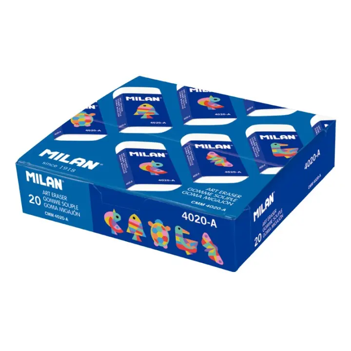CAJA 20 GOMAS DE MIGA DE PAN CON FUNDA DE CARTÓN Y ENVUELTAS MILAN CMM4020