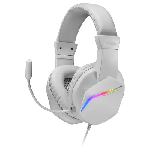 MH122 Blanco, Cascos Gaming FRGB Over Ear con Micrófono, Sonido HiFi, Cancelación de Sonido, Ultraligeros, PS4 PS5 Xbox Switch Tablet Windows Mac - Imagen 1