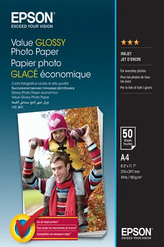 Value Glossy Photo Paper - A4 - 50 Hojas - Imagen 1