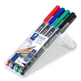 Lumocolor 313 WP4 marcador permanente Negro, Azul, Verde, Rojo 4 pieza(s)