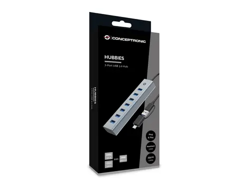 HUBBIES21G hub de interfaz USB 3.2 Gen 1 (3.1 Gen 1) Type-A 5000 Mbit/s Gris - Imagen 4