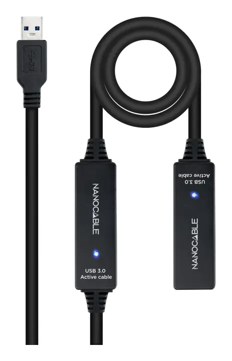Cable USB 3.0 prolongador con amplificador, tipo A/M-A/H, 15m