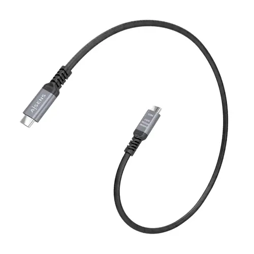 Cable USB4 Gen3x2 Aluminio 40Gbps 8K@60Hz 5A 48V 240W E-Mark, Tipo USB-C/M-USB-C/M, Negro, 0.5M - Imagen 2