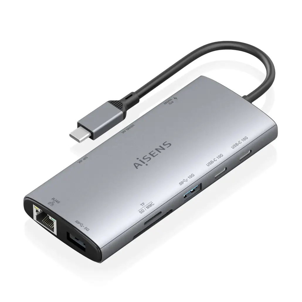USB-C Dock 10 en 1, USB-C a 1xHDMI, 1xDisplayPort, 1xRJ45, 1xUSB-..
