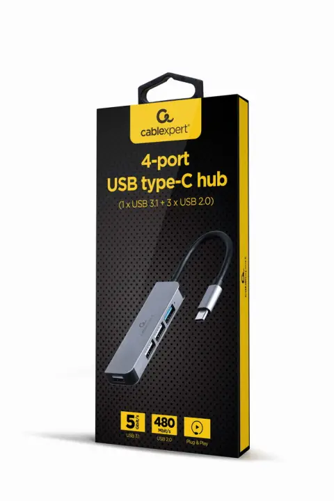 UHB-CM-U3P1U2P3-01 base para portátil y replicador de puertos Alámbrico USB 3.2 Gen 1 (3.1 Gen 1) Type-C Plata