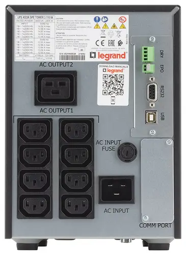 Keor ASI SPE tower 3KVA sistema de alimentación ininterrumpida (UPS) Línea interactiva 2400 W 9 salidas AC - Imagen 4
