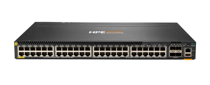 Aruba Networking Conmutador CX 6300M 48 puertos 1 GbE PoE Clase 4 y 4 puertos SFP56