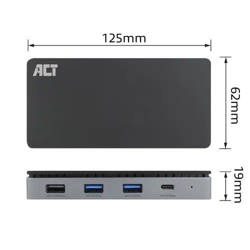 AC7093 base para portátil y replicador de puertos Alámbrico USB 3.2 Gen 1 (3.1 Gen 1) Type-C Negro, Gris - Imagen 8