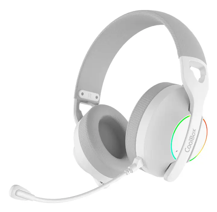 WB01 RGB Auriculares Inalámbrico y alámbrico Diadema Juego USB Tipo C Bluetooth Blanco