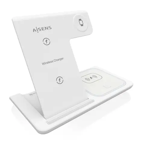 Cargador Inalambrico USB-C 3 En 1 De 15W Para Movil, Apple Watch, Ariculares Con Estuche De Carga, Blanco - Imagen 1