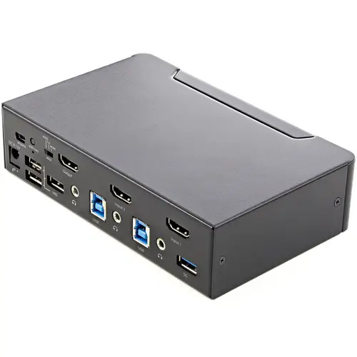 Switch Conmutador KVM de 2 Puertos HDMI 2.0 4K para 1 Monitor - Vídeo de 4K y 60Hz Ultra HD - HDR - Hub Ladrón USB 3.0 de 2 Puertos y 4 Puertos USB 2.0 HID - Audio - HotKey - TAA - Imagen 3
