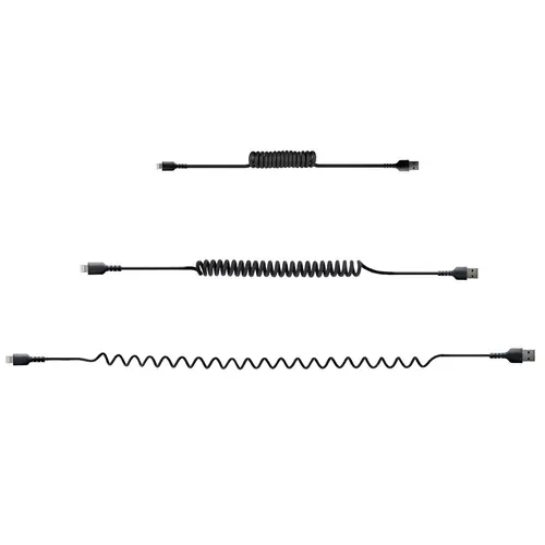 Cable 50cm USB a Lightning con Certificación MFi, Cable Rizado de Carga para iPhone, Negro, con Recubrimiento de TPE, Núcleo de Fibra de Aramida, Cable Lightning Rizado - Imagen 4